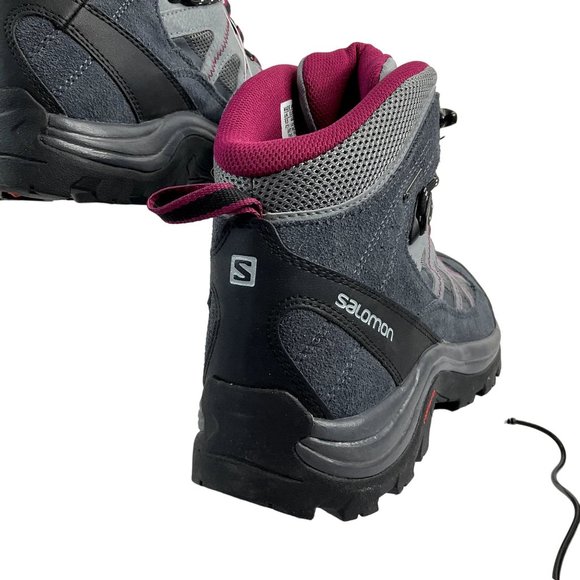 Salomon Boots Womens Sz 9.5 Gray Mauve Hiking Contagrip Ortholite $230 New - Picture 9 of 15